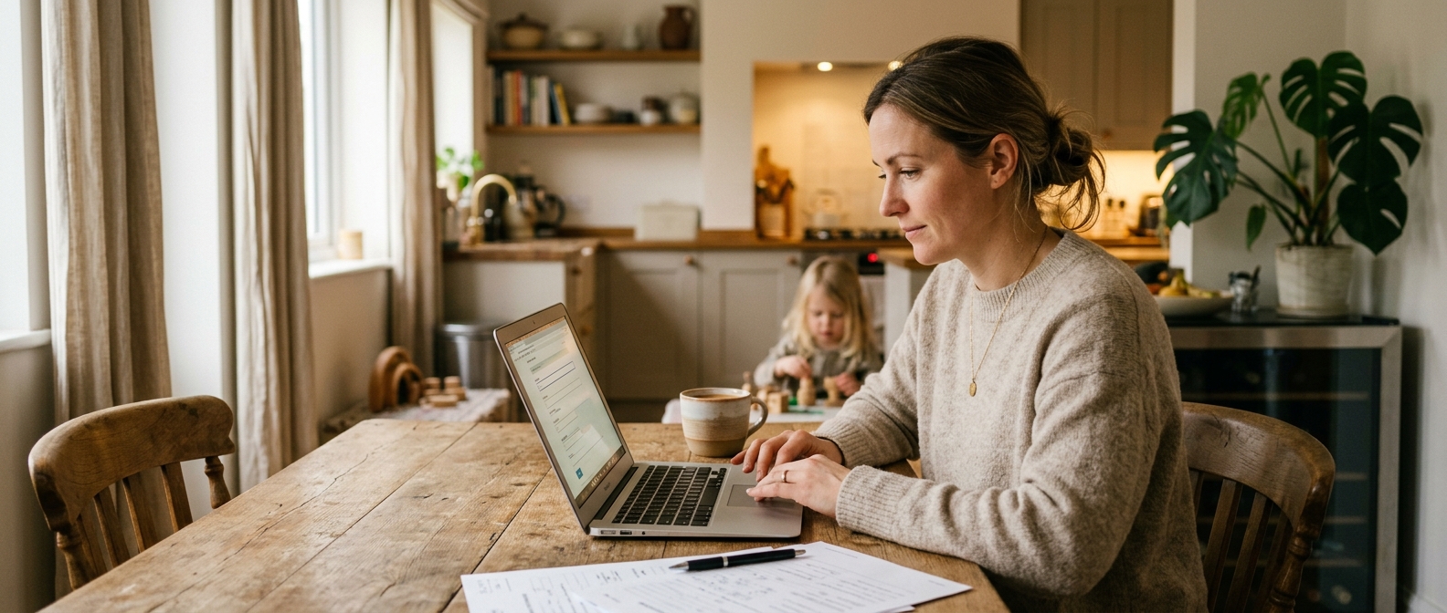 A parent giving consent online before a school vaccination session